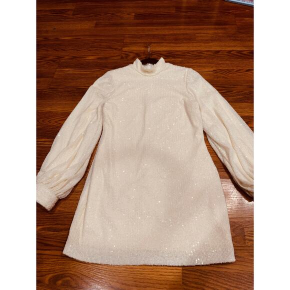 ALEXIS  Alyna Cream Sequin mini party Dress in size M - Picture 11 of 15